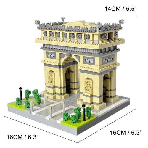 TzFioy Arc De Triomphe Paris France Building Blocks Set (2020Pcs) Famous World Architecture Educational Toys Micro Bricks for Kids Adults