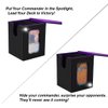 Venssu MTG Deck Box for Commander Display,Card Deck Box Fits 100 Double Sleeved Cards, TCG Card Storage Box with 2 Dividers and 1 Toploader (Black＆Purple)