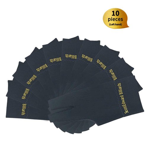 Scott Edward 10pcs/Set 3 Finger Billiard Gloves Pool Cue Gloves Spandex Lycra for Left Hand Men/Women, Grey