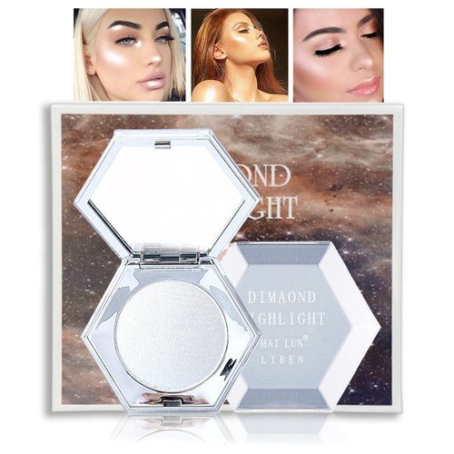 Shimmering Body Highlighter Makeup Palette Glitter Face Highlight Contouring Palette Smooth Glitter Powder Nose Eye Contour Palettes Glow Illuminator for Face & Body Women Cosmetics (Pearl White)