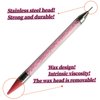 Xianglangsuccess Dual-Ended Nail Rhinestone Picker Wax Tip Pencil Pick Up Applicator Dual Tips Dotting Pen Beads Gems Crystals Studs Picker with Acrylic Handle Manicure Nail Art Tool (Pink)