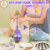 BEGA PET Cat Treat Toy for Indoor Cats - 16.3 '' Cat Interactive & Wand Toy for Bored Adult & Kitten Puzzle Slow Feeder Training Bowl Food Dispenser Track Balls - Christmas & Birthday Gifts (Purple)