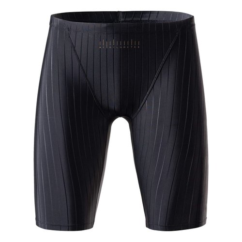 MY KILOMETRE Men's Swimsuit Jammer Solid Swim Jammers Endurance Long Racing Training Swimsuit Pure-Black