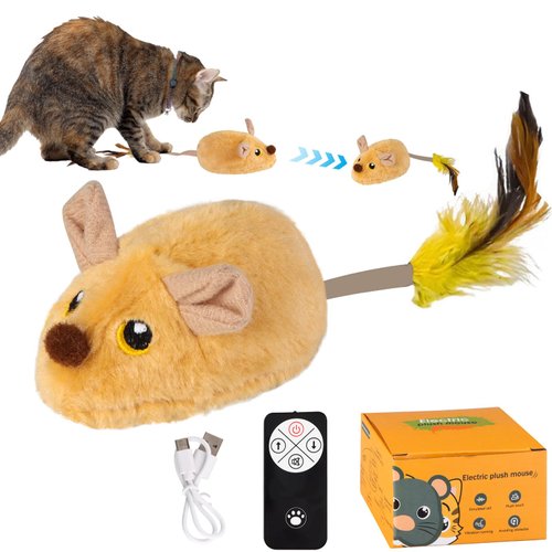 Remote Control Mouse Toy,2024 New Remote Control Cat Toys Mice Electronic Moving Toy,Interactive Cat Toy Mouse Moving Cat Toys for Indoor Cats
