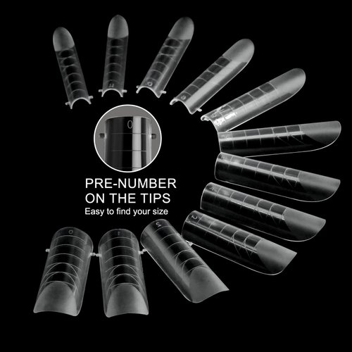 C12rtive 120Pcs Matte Dual Nail Forms,Square C-Curved Extension Poly Nail Gel Nail Forms Full Cover Nail Molds 12 Sizes for Solid Nail Gel Glue Nail Art Design Salon&DIY