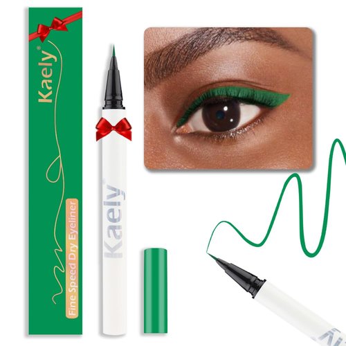 Kaely Dark Green Liquid Eyeliner,Waterproof Smudge Proof Eyeliner Pencil,Matte Colored Eyeliner,Cat Eye Liner Pen Makeup,delineadores de colores para ojos,06