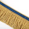 HedongHexi Bullion Fringe Trim and Embellishments 5/10 Yard X 2.5 Inches Fabric Trims Sewing DIY Decoration for Clothes Gold Hebrew Fringes with Blue Ribbon