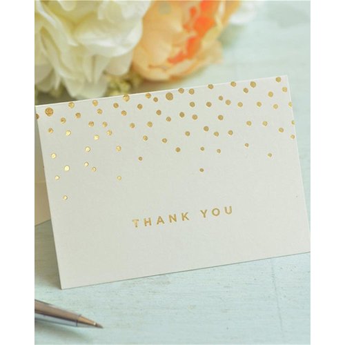 Gartner Studios Gold Foil Dots Thank You Cards, Ivory, 3.5” x 5”, Set of 50 (13745)