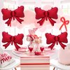 5Pcs Red Bow Balloon for Christmas and New Year Decorations/Red Bow-Knot Foil Balloon for Birthday Party Baby Shower Bridal Gender Reveal Girl Party/Balloons Cannot Float Using Helium