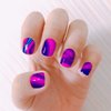 WOKOTO 12 Sheets Colorful Gradient Full Nail Polish Stickers False Nail Design Stickers Full Nail Wraps for Women Girls Macaron Colors Graffiti Nail Stickers for Nails Stick On Nail Polish Strips