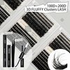 Fluffy Lash Clusters WHYBRAW 100D 200D DIY Lash Extension Kit with Lash Bond Lash Seal Lash Remover Lash Applicator 280 Pcs Volume Cluster Eyelash Extension Thick Eyelash Extension 12-18mm