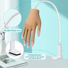 Practice Hand for Acrylic Nails, Nail Tips Never Fall Off Nail Practice Hands, Fingers Never Break Fake Hand for Nail Practice, Fexible Nail Hand Practice Mannequin Hand with 200 Pcs Nail Tips