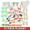 Sunny Days Entertainment Wild Animal Adventure Safari Bucket – 57 Piece Toy Play Set for Kids | Plastic Jungle Figures Playset with Storage Container