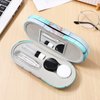 Healifty 2 in 1 Double Sided Eyeglass Case ContactLens Storage Box ContactLens Case and Glasses Case with Built-in Mirror Tweezer and Contact Solution Bottle for Home & Travel