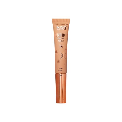Kiss New York Professional Pearl Liquid Highlighter Beauty Wand, Radiant Glow for Cheek Eye & Lip, Non-Greasy Hydration Lightweight with Sponge-Tip Applicator (Merry Marigold)