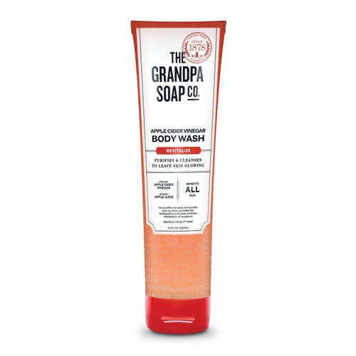 The Grandpa Soap Company Apple Cider Vinegar Body Wash - Purifies and Cleanses to Leave Skin Glowing, With Apple Cider Vinegar and Apple Juice, Helps Revitalize Skin, Vegan, 9.5 Fl Oz