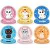 Justforjoyful 48Pcs 7" Cat Theme Party Paper Plates Cat Kitten Dessert Party Supplies Kids Girls Birthday Party Dinner Decorations Cat Paw Disposable Dinnerware Plates for Baby Shower Party Favors