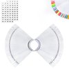 MEFA 100 Pcs Clear Nail Swatch Sticks with Ring and Numbered Tips, False Nail Sample Sticks for Nail Art Polish Color Practice Fan-Shaped Display