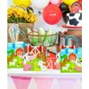Tiny Mills Barnyard Farm Animals Party Favor Treat Bags with Handles, Farm Animal for Toddler Birthday Party Candy Bags Tractor Birthday Party Supplies Pack of 12