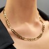 LIFETIME JEWELRY 7mm Figaro Chain Necklace Diamond Cut 24k Real Gold Plated (Gold, 24 inches)