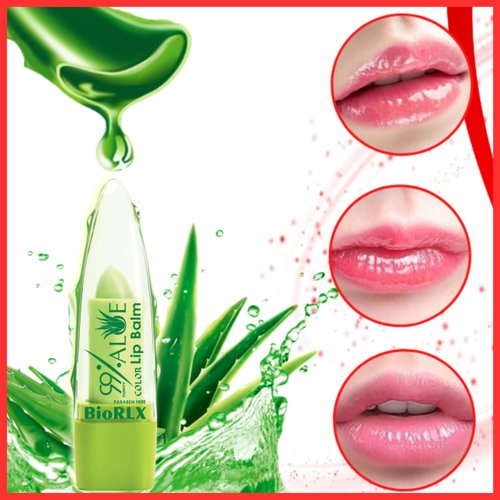 BioRLX 99% Purity Aloe Vera Lip Balm with Color(Tinted) (Three Lip Balms)