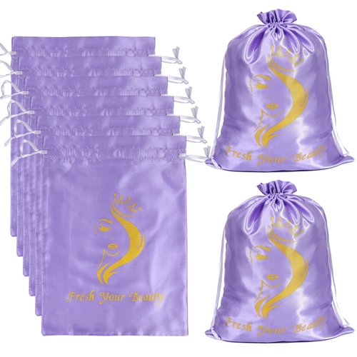 Wig Storage Wig Bags Satin Wig Bags Storage Wig Storage for Multiple Wigs Satin Bag with Drawstri...