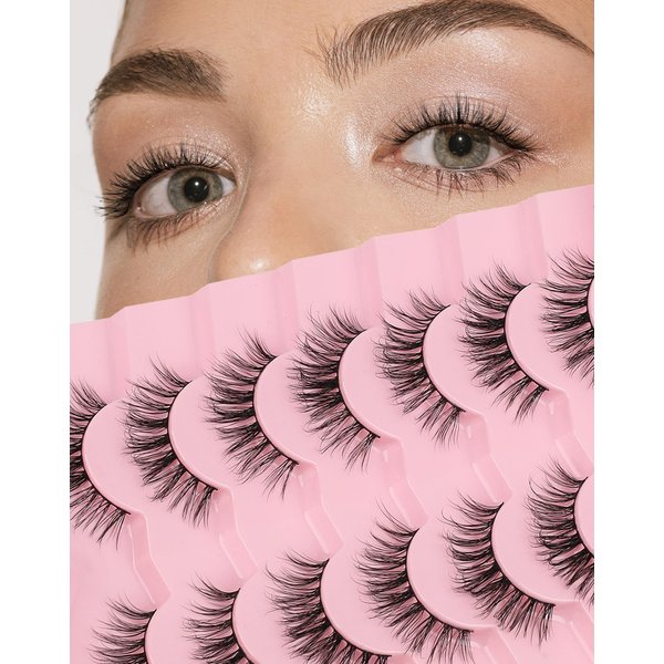 Natural lash strips, Lash natural wispy eyelashes, Frihappy false eyelashes, Wispy Strips, Faux Mink Lashes, black band lashes, pestañas postizas naturales, 7 pairs, Frihappy 2024 lashes #Zoraaster