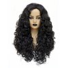 Gerulyss 28 Inches Long Wavy Wigs for Women Black Natural Curly Synthetic Wig Fluffy Costume Wig