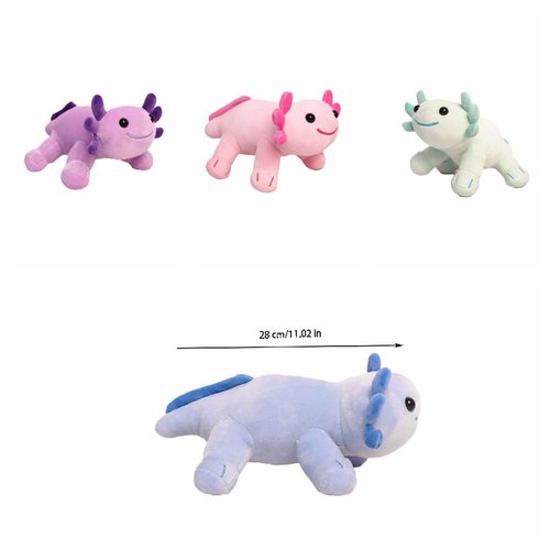 11.02 inch Plush Axolotl Stuffed Animal, Axolotl Plush Toys, Cute Stuffed Cotton Plush Pillow Kawaii Salamander Gifts for Girls & Boys, Plushies has (Purple Axolotl)