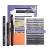 THINKSHOW DIY False Lashes 280pcs 30D+50D Lash Extension Lash Clusters Eyelash Extension Kit 9-16mm Mix with Bond (Black) & Sealant & Gel Remover & Lash Applicator for Self Use