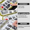 TOPFORT 187/343pcs Fishing Accessories Kit, Including Jig Hooks, Bullet Bass Casting Sinker Weights, Fishing Swivels Snaps, Sinker Slides, Fishing Set with Tackle Box
