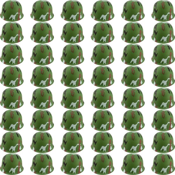 Cotiny 48 Pack Kids Army Helmets Plastic Camouflage Hats Soldier Costume Caps for Children Halloween Costume Accessories Camo Party Supplies