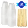 [100 Pack - 1oz] Epoxy Resin Mixing/Medicine Cups with 50 Bonus Mixing Sticks - 1 Ounce Graduated Plastic Cups (1 Sleeve) - EpoxyStix