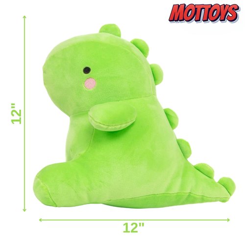MOTTOYS Dinosaur Plush Toys - 12" Stuffed Plushies - Soft Pillow for Home Decorations - Hugging Figures for Boys and Girls - Cute Animal Toys for Fans - Ideal Sleep and Play Companion (Green)