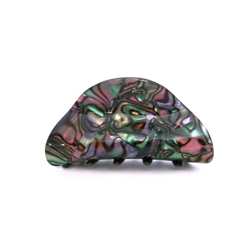 Generic Abalone sea shell effect purple pink green gold hair claw clamp clip