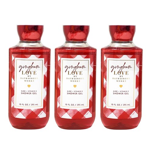 Generic Bath and Body Work GINGHAM LOVE 3 Piece Aloe + Vitamin E Shower Gel Gift Set - 10 fl oz / 295 mL each