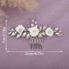 Teyglen Cute Flower Hair Comb Bridal Crystal Hair Side Comb Wedding Hair Accessories Gold Rhinestone Hair Piece Small White Flower Headpiece for Women(Rose Gold)