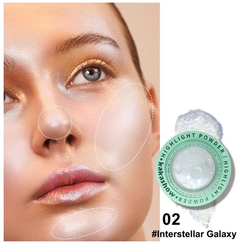 WALULAN Face Highlighter,Shimmer Highlighter Makeup, High Gloss Powder With Fine Shimmer and Delicate Texture, Enhancing the Atmosphere and Brightness