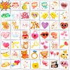 Konsait 144 pcs Valentine's Day Temporary Tattoos for Adults Kids - Cute Valentines Heart Tattoos Animal Tattoos Stickers, Valentines Gifts, Valentines Party Favors, 48 Design