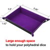 SIQUK Double Sided Dice Tray Folding Rectangle PU Leather and Dark Violet Velvet Dice Holder