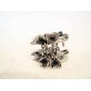 Silver metal blue/black flower crystal hair claw clip bridal clip