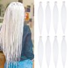 Pre Stretched Braiding Hair 8 Packs 30 inch Long Braiding Hair Prestretched Crochet Braids Hair Professional Yaki Straight Synthetic Hair Extensions(30",White)