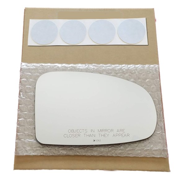 Mirror Glass Replacement + Adhesive Pads for 2009-2012 Toyota Venza Passenger Side (2010 2011 09 10 11 12)
