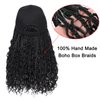 Goddess Box Braids Braiding Hair Baseball Cap Hat Wig Bohemian Curly Ends Box Braids Hat with Braided Hair Extensions for Black White Women Synthetic Braids Hat Wig with Hair Attached (16inch, 1B)