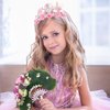 SuPoo 6th Birthday Headband Flower Birthday Crown for Girls Princess Tiara 6th Birthday Decorations for Girl Hair Band Cute 6 Year Old Birthday Party Decorations Accessory