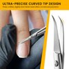 BEZOX Precision Curved Tip Cuticle Scissors - Russian Style Sharp Nail Dead Skin and Hangnail Scissor, Professional Cuticle Trimmer with Sharp, Thin Blade - Ideal for Right & Left-Handed Use