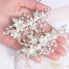 Sppry Wedding Hair Clips (2 Pcs) - Rhinestone Pearl Hair Accessories for Bridal Women (Silver)