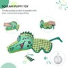 LIZHOUMIL 1PACK Squeaky Dog Toy-Soft Plush Chew Toys with Squeakers in Green Crocodile Shape-Durable Stuffed Dog Toys for Teeth Cleaning,for Puppy,Small,Meduim Dogs