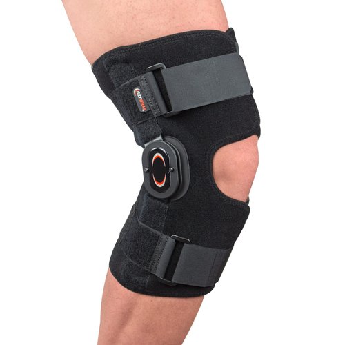 Ezy Wrap Rally Hinged Knee Brace – Fully Adjustable Knee Braces for Knee Pain Relief – Comfortable, Breathable Knee Wraps w/Removable Dual Axis Hinges – Knee Support for Women & Men
