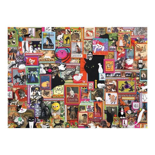 Cobble Hill 1000 Piece Puzzle - Catsville - Sample Poster Included